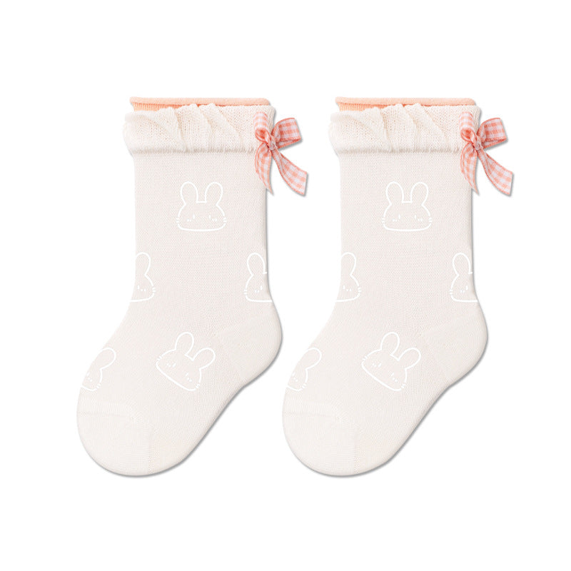 Baby Cotton Socks Breathable Thin Mid-Calf Socks