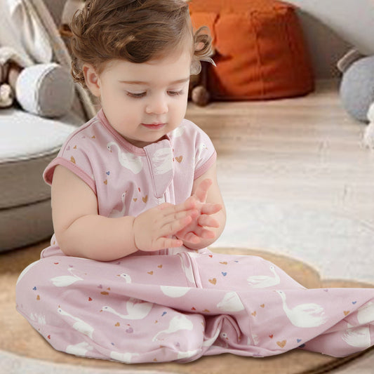 Children's Summer Vest Sleep Bag with Moisture-Wicking Cotton Fabric