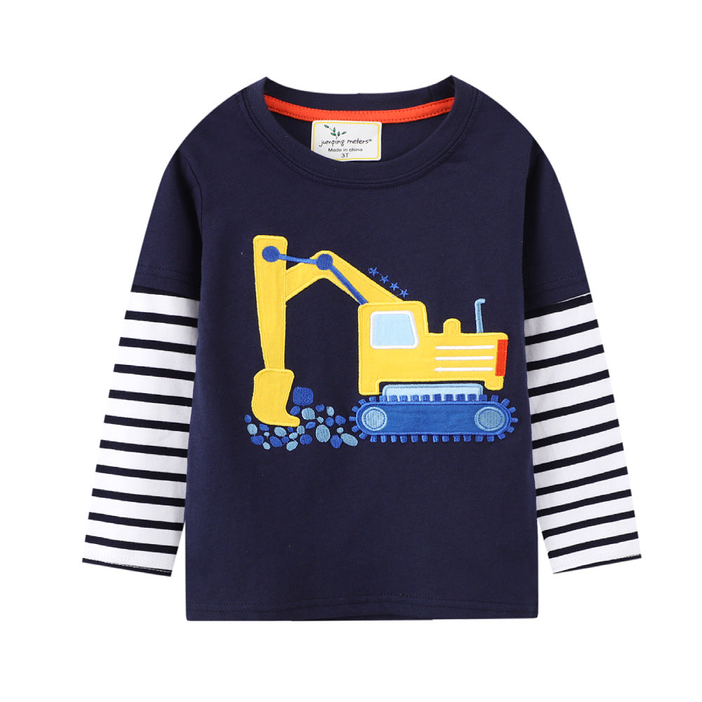 Kids Long Sleeve T-Shirt Cartoon Design Soft Cotton Casual Wear