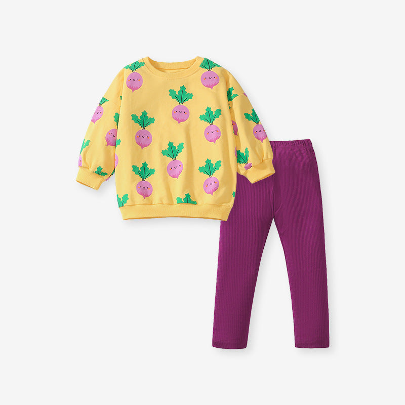 Autumn Toddler Girls Cute Long Sleeve Hoodie Set