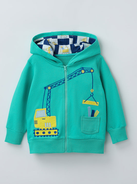 Cartoon Hooded Zip-Up Sweatshirt for Boys