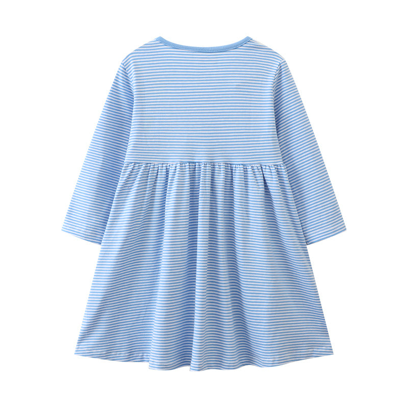 Girls' Long Sleeve Knitted Dress with Princess Design