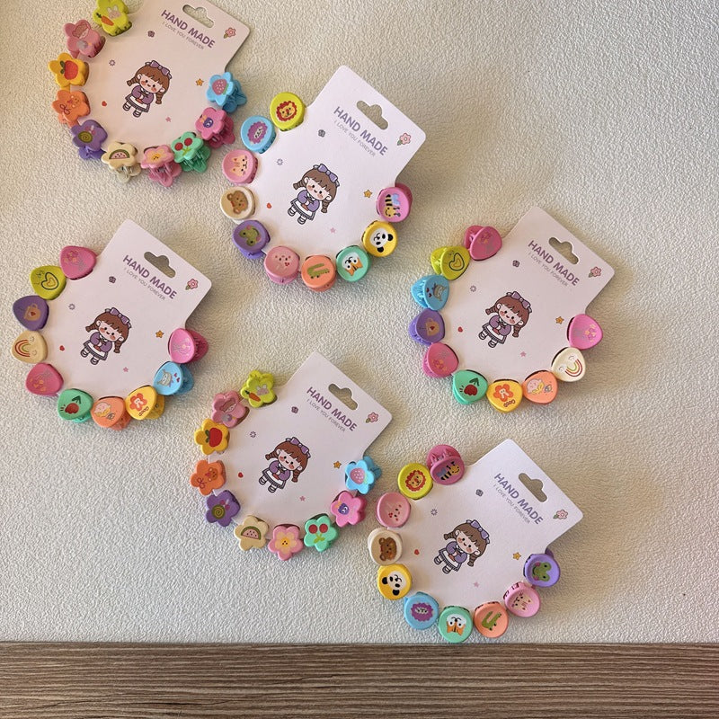 10-Pack Floral Themed Children's Hair Clips for Girls