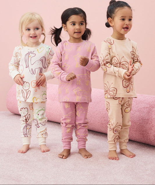 Stylish Floral Cotton Pajamas Set for Girls
