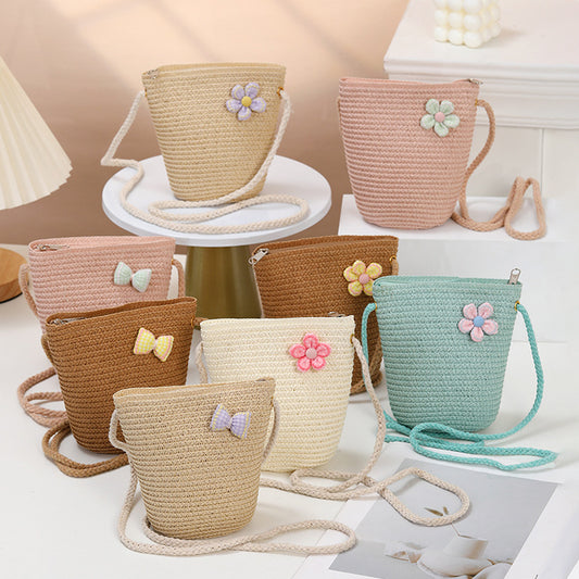 Woven Straw Crossbody Bag For Women Stylish Beach Vacation Bag