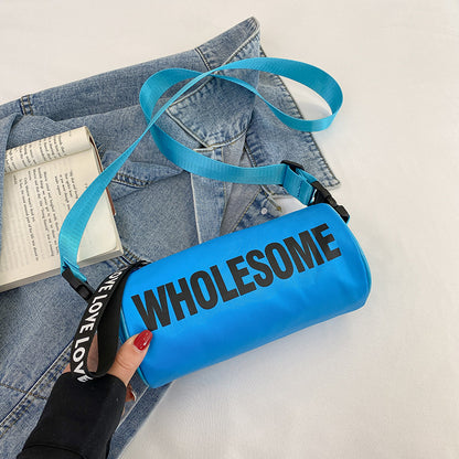 Trendy Letter Print Canvas Crossbody Bag for Kids