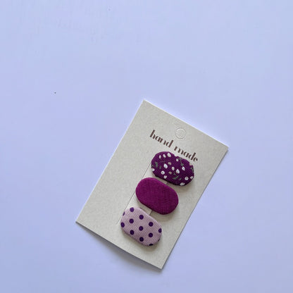 Floral Pattern Fabric Hair Clips Set for Kids