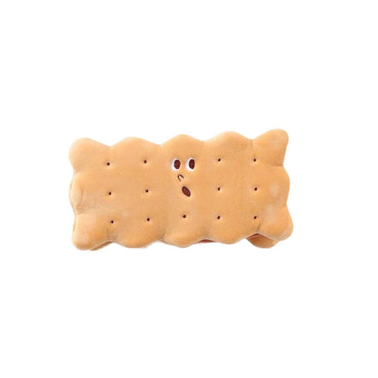 Plush Peanut Cookie Pencil Case Large Capacity