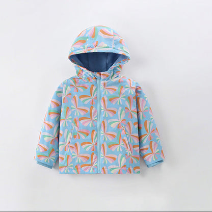 Zip-Up Hooded Cotton Jacket for Girls