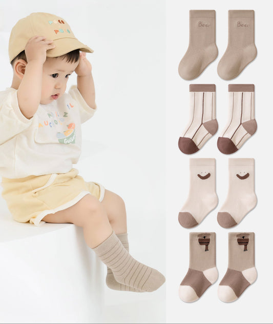 Cartoon Cotton Baby Socks Breathable Mid-Calf Socks