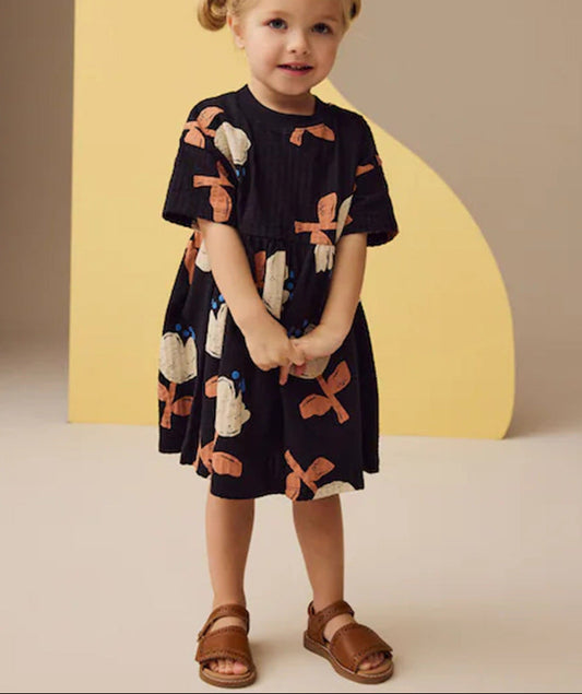 Princess Print Cotton Dress for Girls