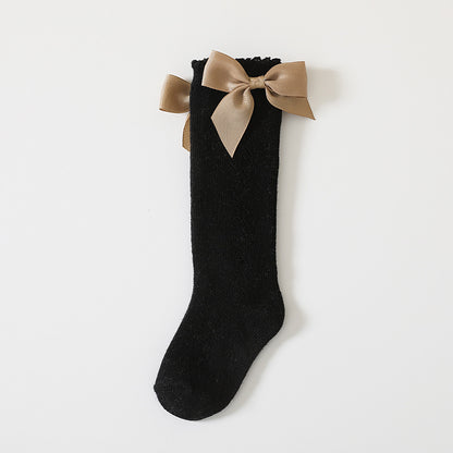 Princess Butterfly Bow Mid-Calf Socks for Girls