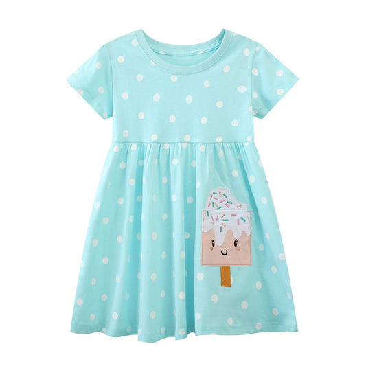 Summer New Girls' Princess Dress Cotton Casual Dress