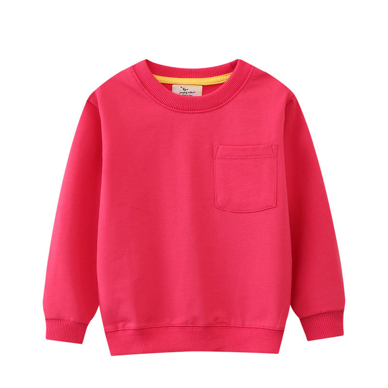 Children's Solid Color Sweatshirt Casual Cotton Sweater