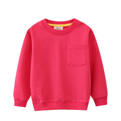 Children's Solid Color Sweatshirt Casual Cotton Sweater