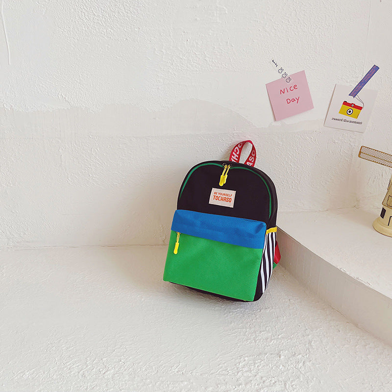 Kids' Colorful Canvas Backpack Lightweight School Bag