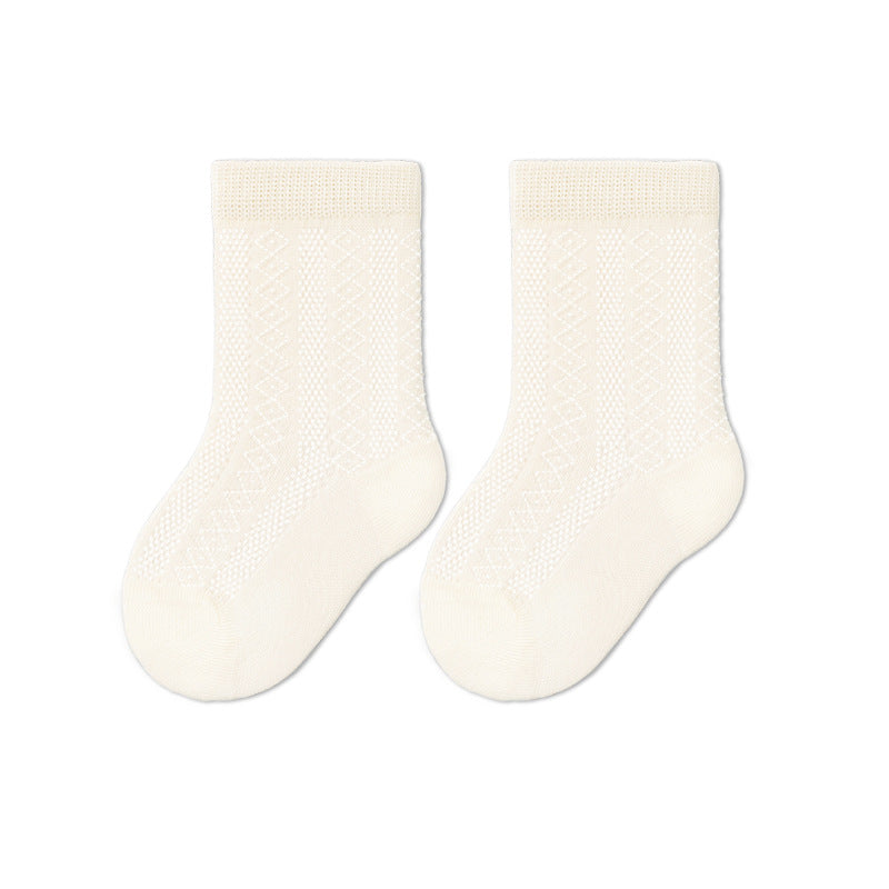 Baby Cotton Socks Breathable Mid-Calf Socks for Boys and Girls