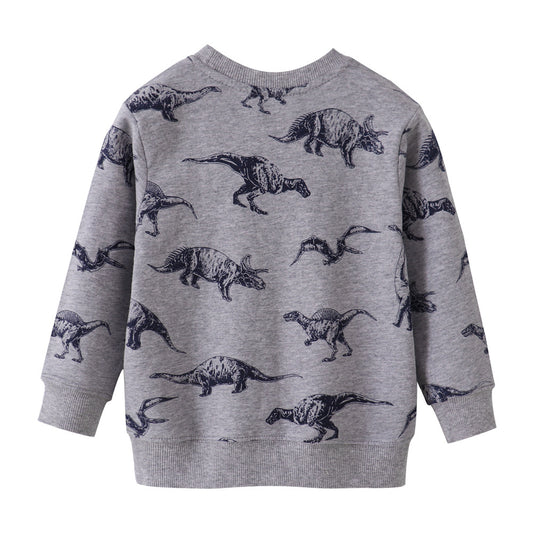 Cartoon Print Long Sleeve Cotton Sweatshirt for Kids