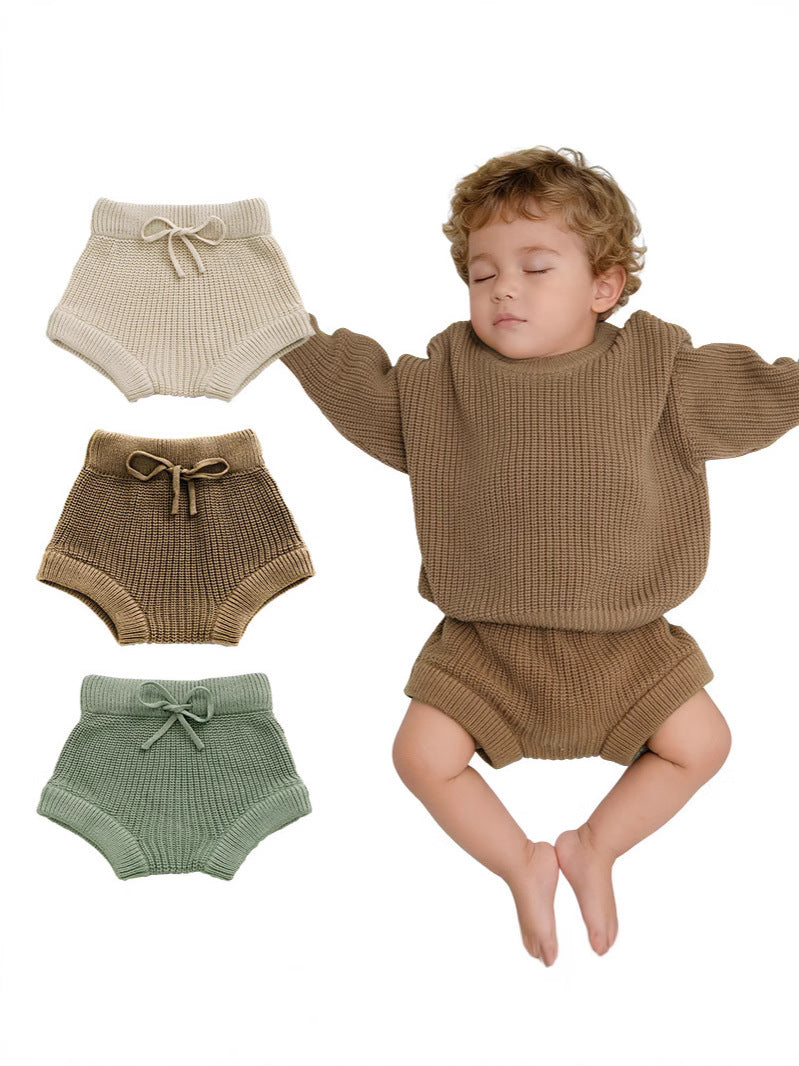 Hand-Knitted Baby Shorts Soft Cotton All-Season Unisex