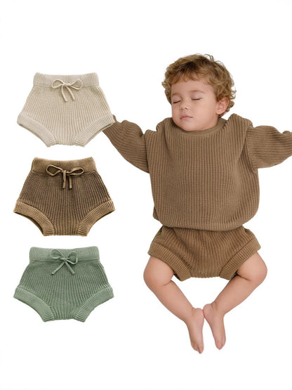 Hand-Knitted Baby Shorts Soft Cotton All-Season Unisex