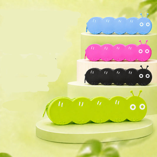 Silicone Caterpillar Pencil Case Cute School Supply