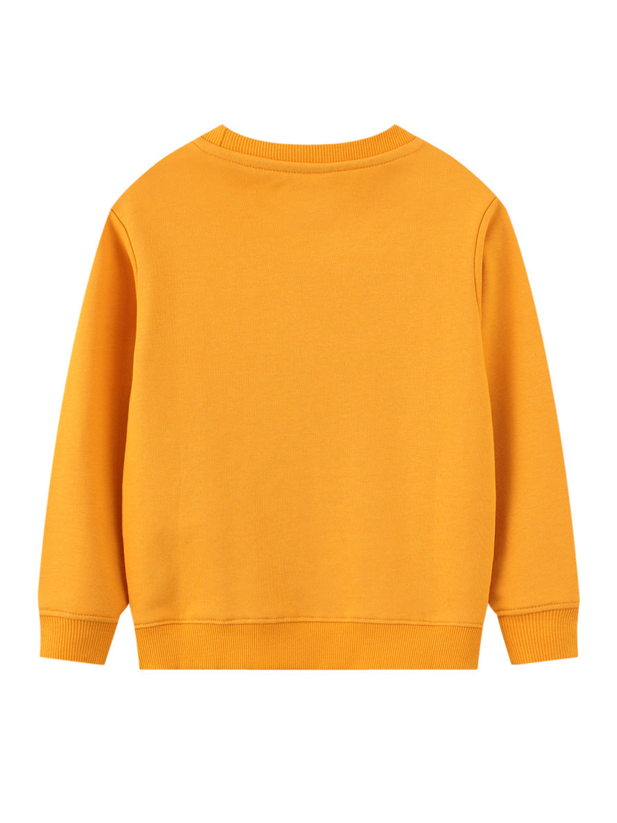 Cartoon Excavator Sweatshirt for Boys - Cozy Cotton Fall Style