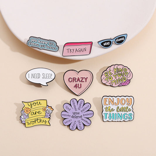 Alloy Letter Brooch with Daisy Design Sweet Fresh Style
