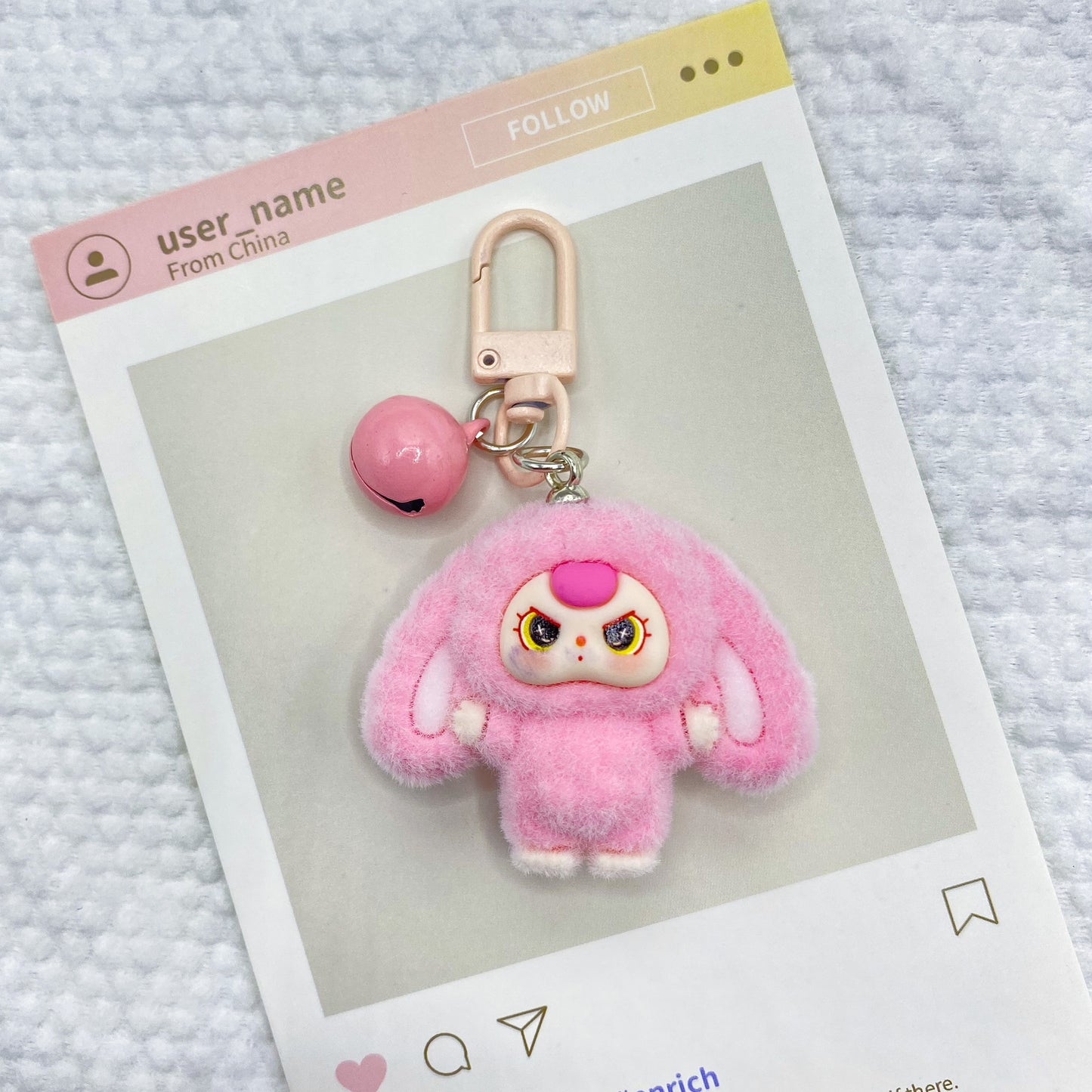 Cute Plush Bunny Keychain Bag Charm - DIY Accessory