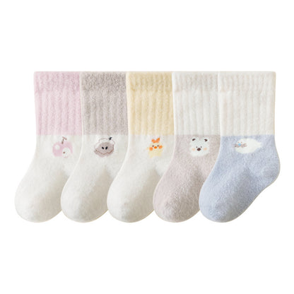 Warm Cartoon Anklet Socks Cozy Kids Mid-Calf Socks