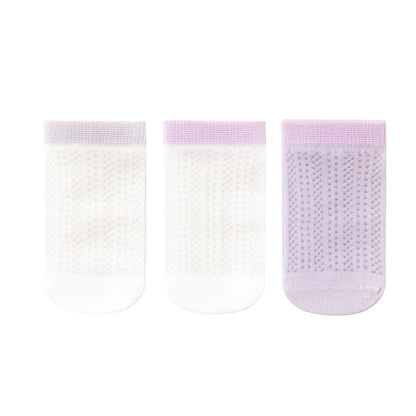 Kids Cotton Ankle Socks Breathable Lightweight Solid Colors