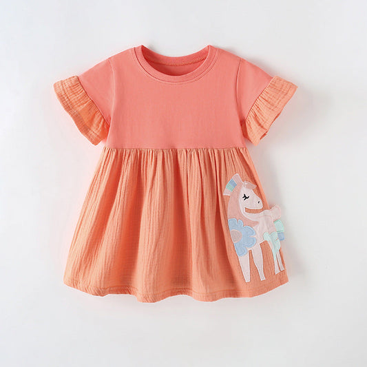 Cotton Princess Dress for Girls in Camouflage