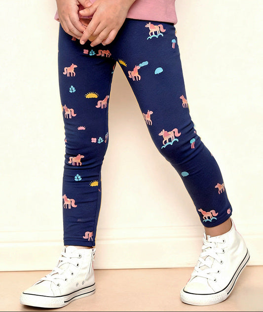 Trendy Cartoon Print Cotton Pants for Girls