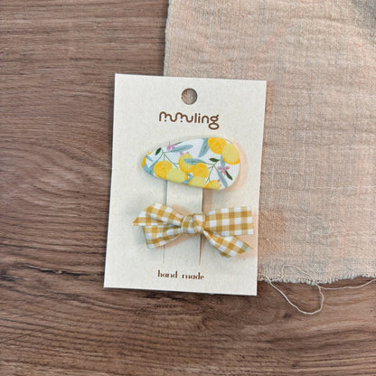 Children's Colorful Plaid Hair Clips with Bunny and Star Designs