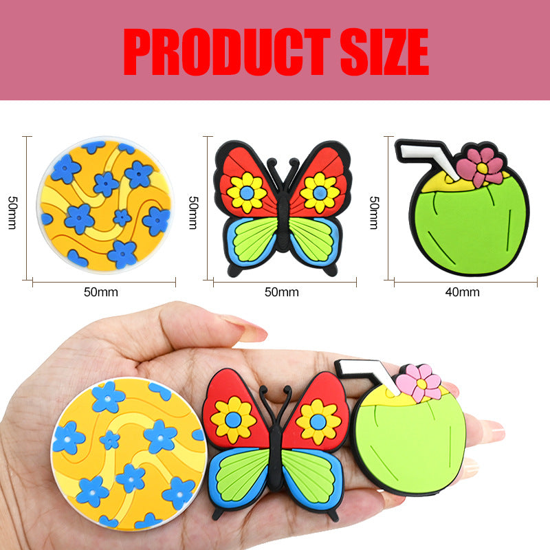 Removable Clog Shoe Charms Flower Snap On Casual