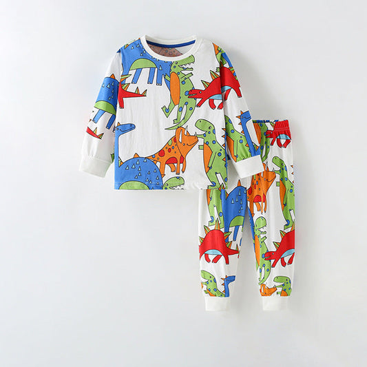 Boy's Cotton Pajama Set With Floral Print
