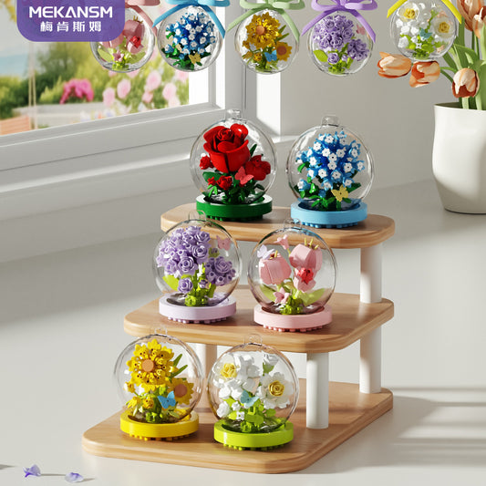 Crystal Rose Building Blocks Kit - Fun DIY Flower Decorations