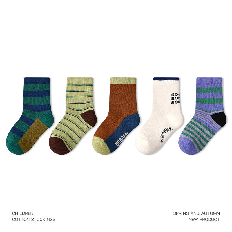 Kids Mid Calf Cotton Socks With Rabbit Lace Trim