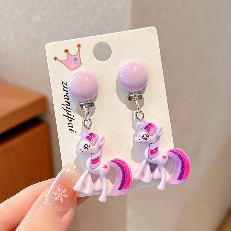 Cute Cartoon Character Ear Clips for Kids - Non-Pierced Earrings