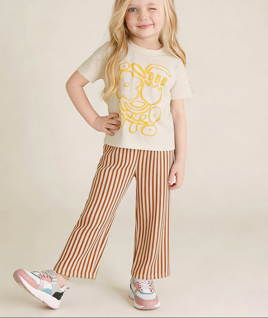 Cute Little Girls Two-Piece Summer Outfit Set