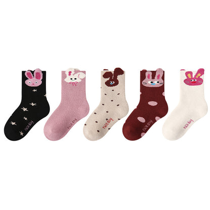 Kids Socks Animal Terry Cozy Warm Home Wear