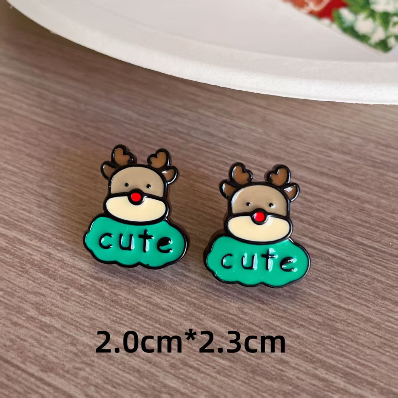 Cute Christmas Cartoon Character Earrings - Resin Drip Design