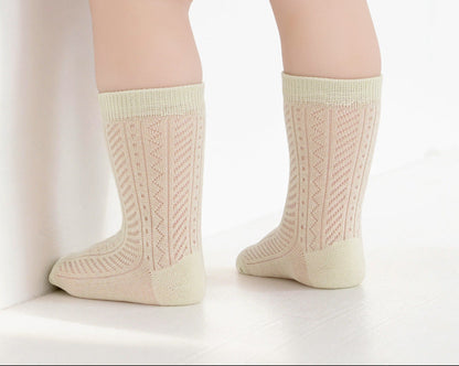 Baby Cotton Socks Breathable Mid-Calf Socks for Boys and Girls