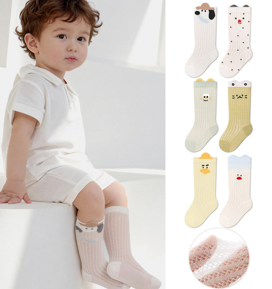 Cartoon Baby Socks Breathable Cotton Mid-Calf Socks