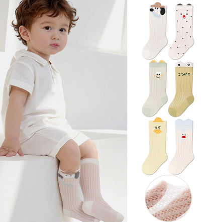 Cartoon Baby Socks Breathable Cotton Mid-Calf Socks
