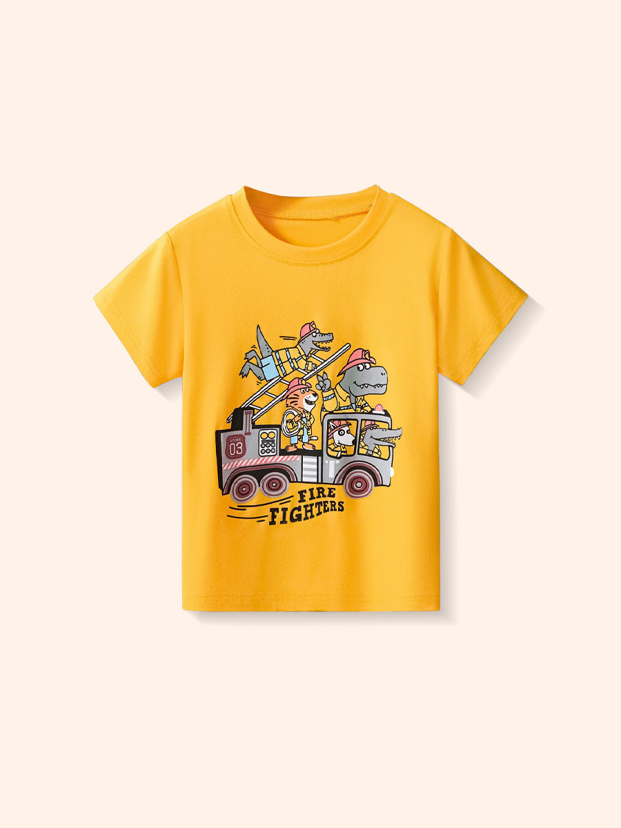 Animal Print Short Sleeve T-Shirt for Boys Casual Fashion