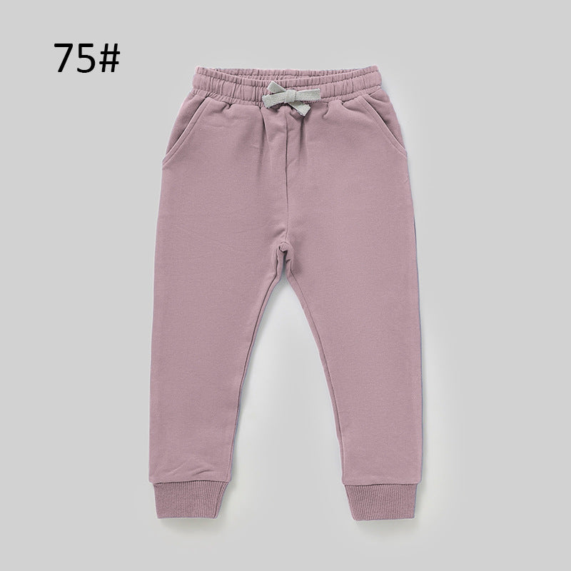 Children's Solid Color Casual Pants Comfortable All-Season Style