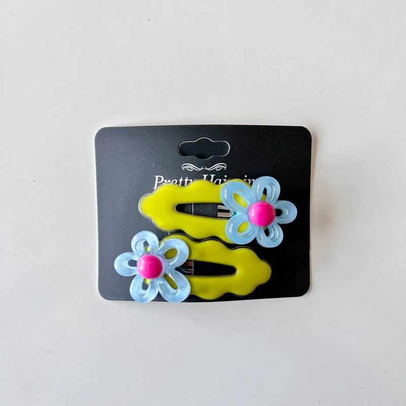 Colorful Wave Hair Clips for Kids - Cute Floral Design