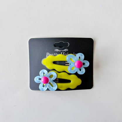 Colorful Wave Hair Clips for Kids - Cute Floral Design