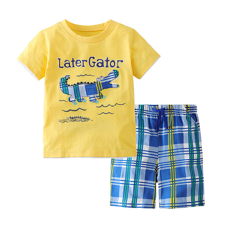 Cute Cartoon Sports Two-Piece Set for Boys