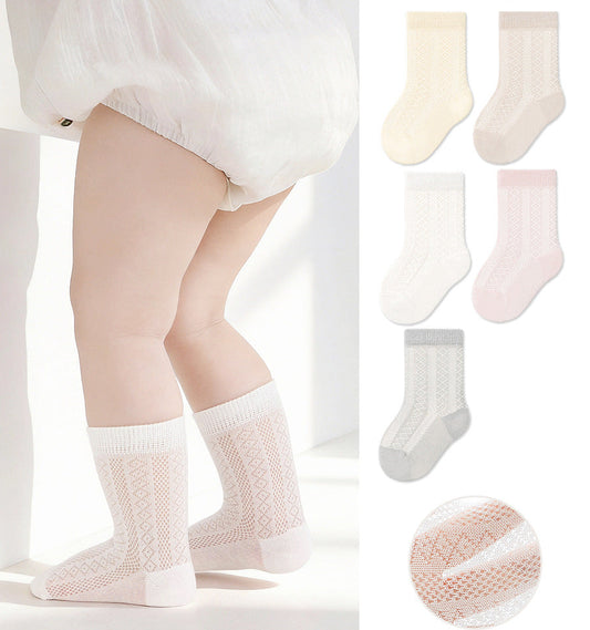 Breathable Cartoon Baby Socks Soft Cotton Mid-Calf Socks